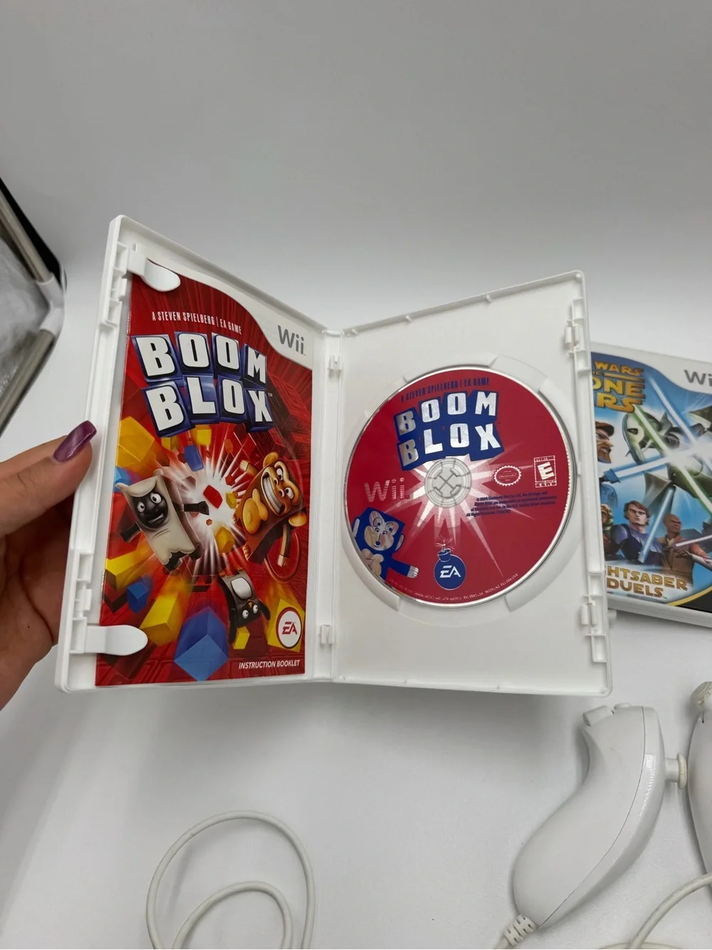 Nintendo Wii Game Lot of 5 Tested Working + 3 Nunchuk Controllers Star Wars Nerf